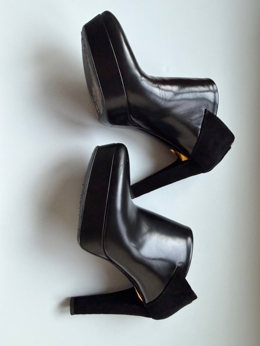 Gucci Black Leather Platform High-Heel Ankle Pumps - Picture 4 of 8